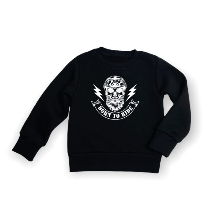 Juodas džemperis SKULL RIDE WHITE