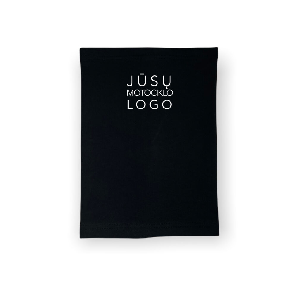 Juoda vienguba kaklaskarė su pasirinktu motociklo logo