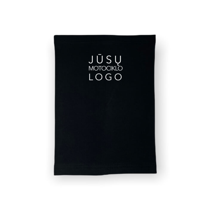 Juoda vienguba kaklaskarė su pasirinktu motociklo logo